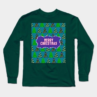 Merry Christmas Trees and Lights Long Sleeve T-Shirt